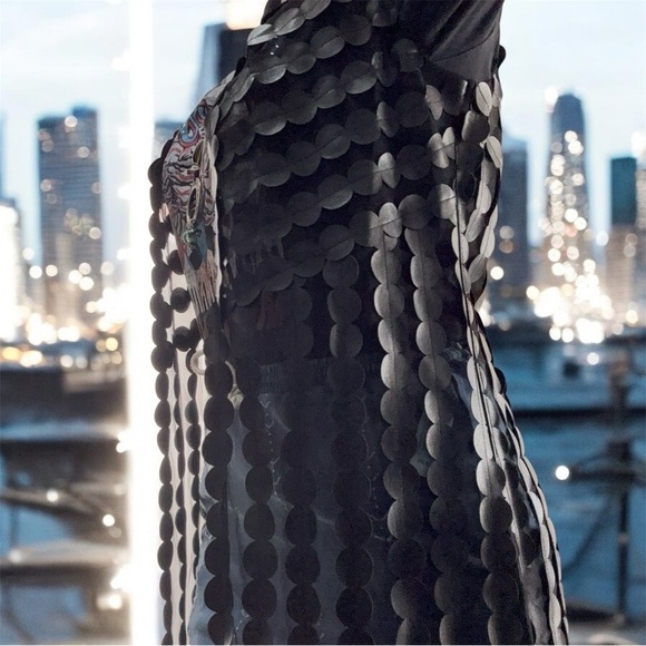 VTG Just B Black Sheer Scalloped Vest Medium Grunge 90s - Picture 5 of 8